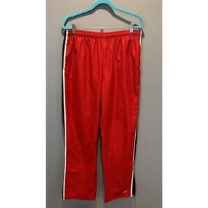 Vintage Nike Silver Tag Track Pants Red Side Slit Leg Size XL Women's Y2K